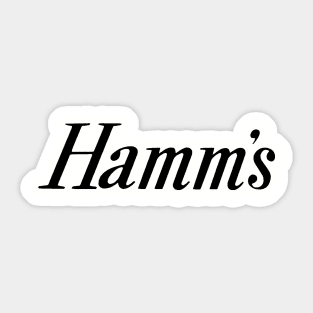 Hamm's Beer Logo - slanted serif in black Sticker